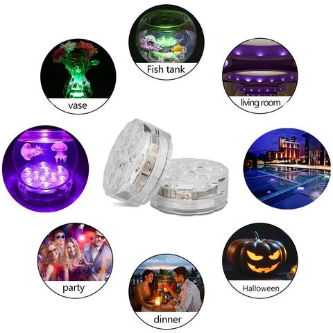 Waterdichte GlowRipple LED onderwaterlamp met kleurenlicht, ideaal voor zwembaden en vijvers.