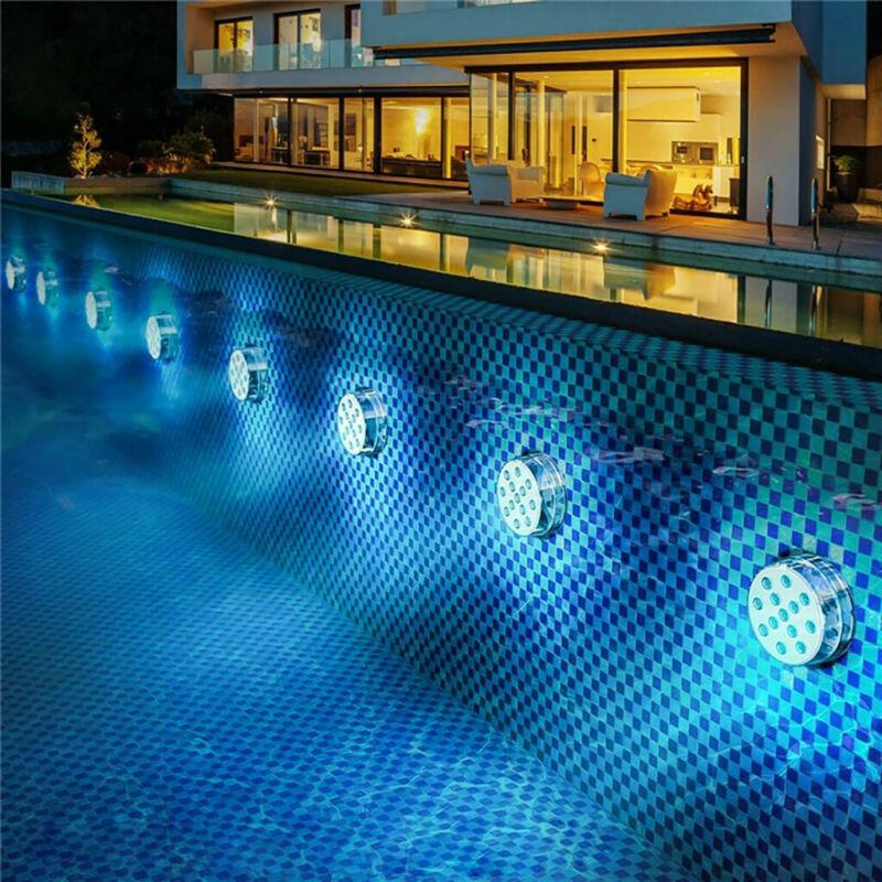 Waterdichte GlowRipple LED vijververlichting, creëert magische kleuren met handige afstandsbediening.