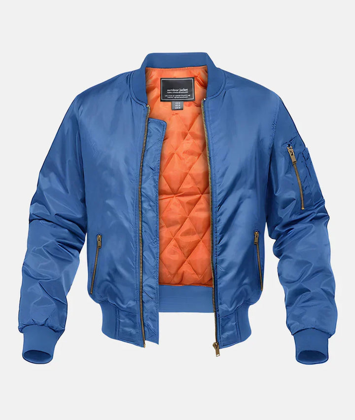Stijlvol heren piloten bomberjack in grijszwart, perfect voor koel weer, waterafstotend en warm, verkrijgbaar in XS-4XL.