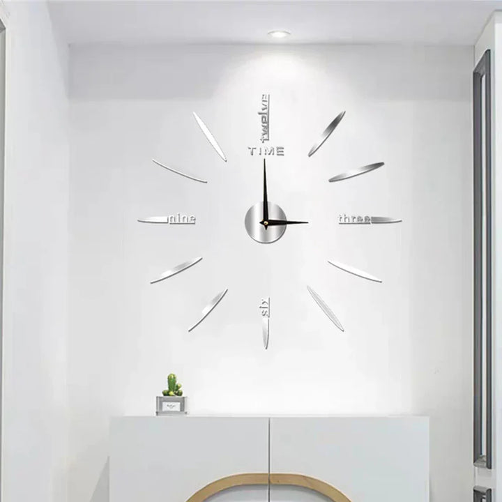 Grote moderne acryl wandklok met glanzend oppervlak, elegante decoratieve kleuren, DIY voor een stijlvol interieur.