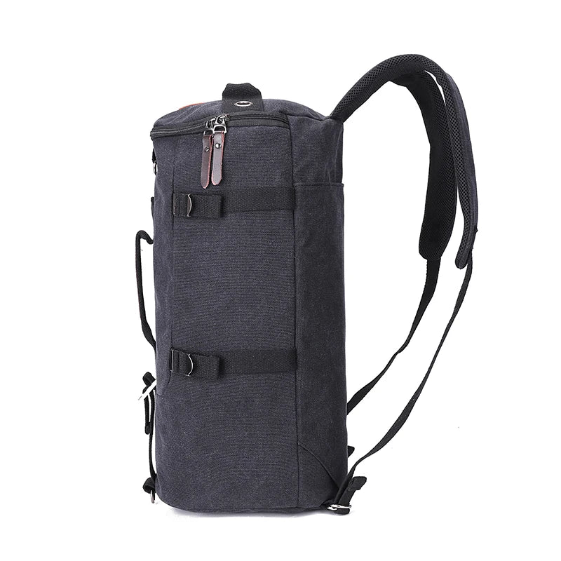 Stijlvolle groene canvas outdoor rugzak, unisex, met grote capaciteit voor al je backpack avonturen.