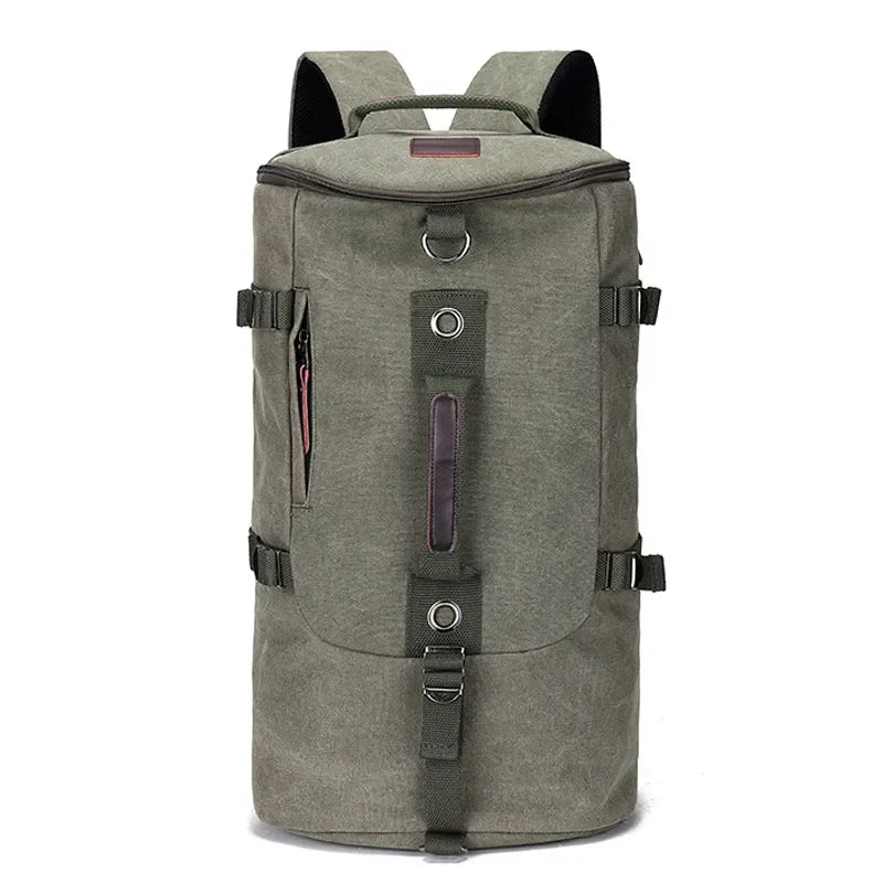 Veelzijdige zwarte TrailHaven reisrugzak van canvas, duurzaam en ruim, perfect voor reizen en dagelijks gebruik.