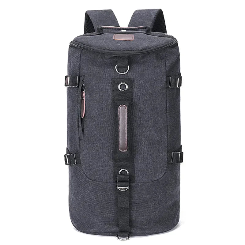 TrailHaven grote canvas reisrugzak in groen, robuust, ruim en duurzaam voor al je outdoor avonturen.