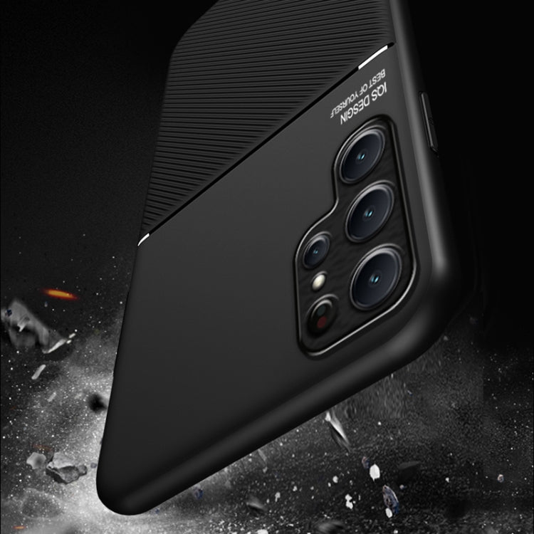Groen magnetisch telefoonhoesje voor Samsung Galaxy S24, schokbestendig TPU + PC, met stijlvol streepjespatroon.