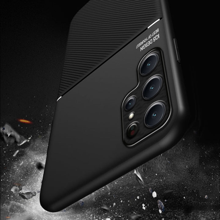 Groen magnetisch telefoonhoesje voor Samsung Galaxy S24, schokbestendig TPU + PC, met stijlvol streepjespatroon.