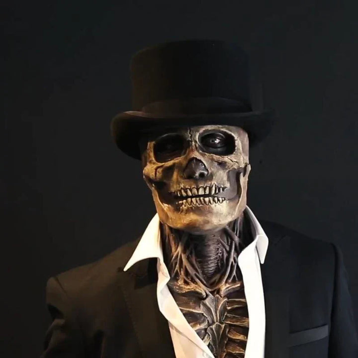 Griezelig skelet bio-masker voor Halloween met levensechte details en hoog draagcomfort, ideaal voor kostuumfeestjes.