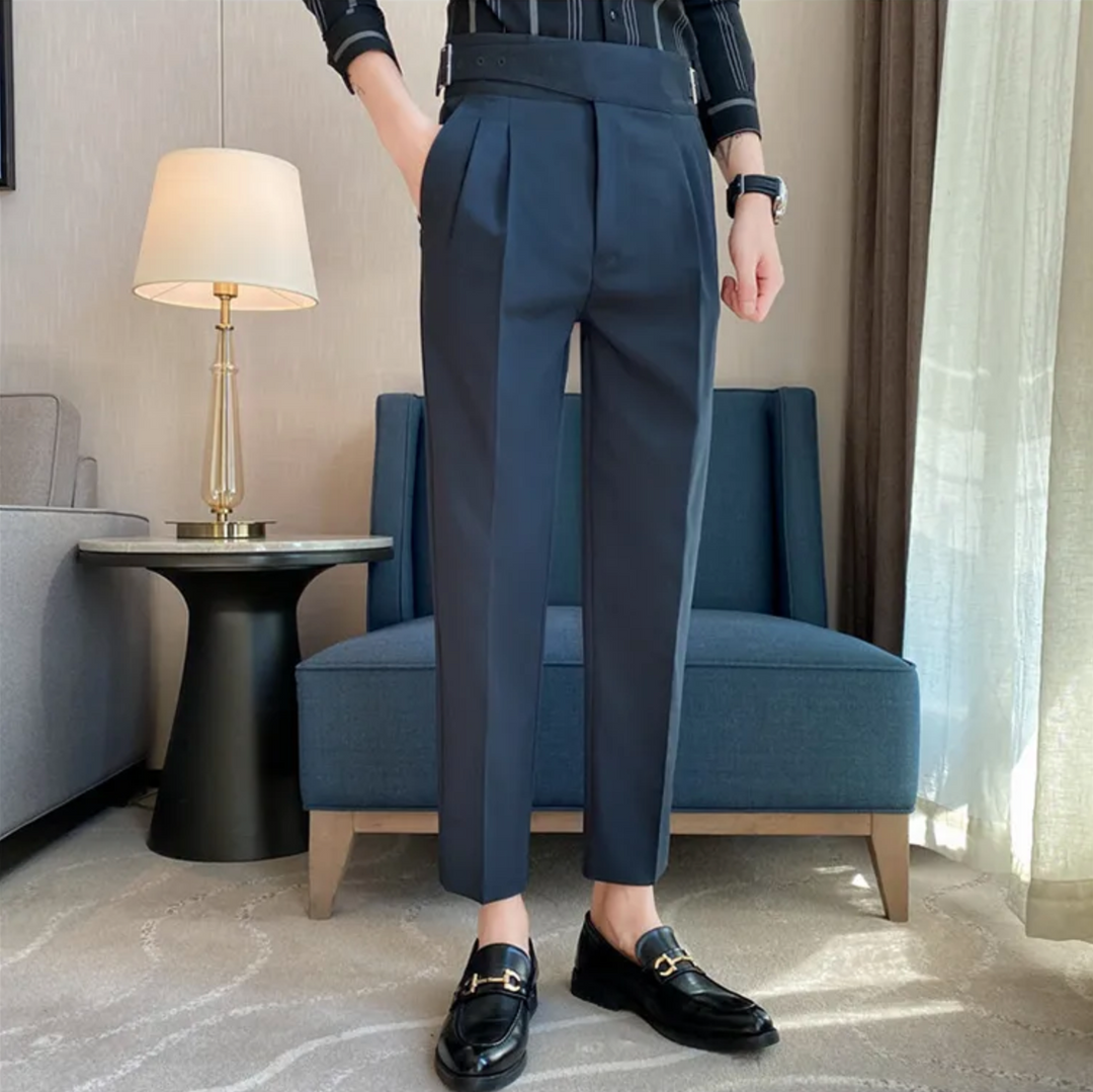 Heren Gurkha broek, hoge taille, Britse stijl, elegante 7/8 lengte, flexibel ontwerp, duurzaam materiaal