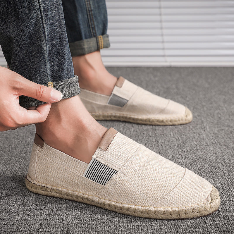 Dames handgemaakte canvas strooien schoenen, zomers en elegant, in rood