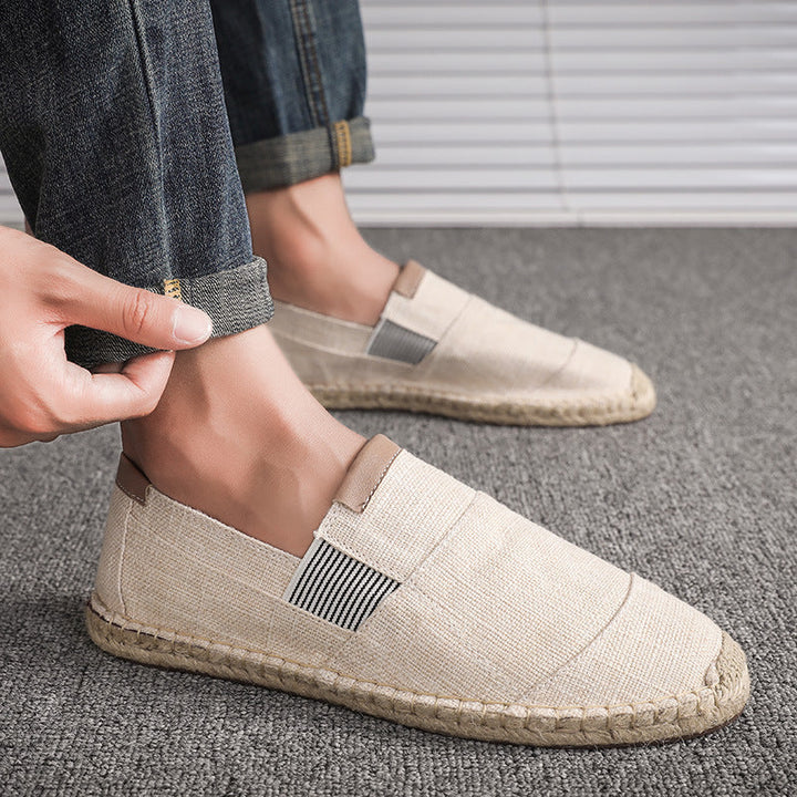 Dames handgemaakte canvas strooien schoenen, zomers en elegant, in rood