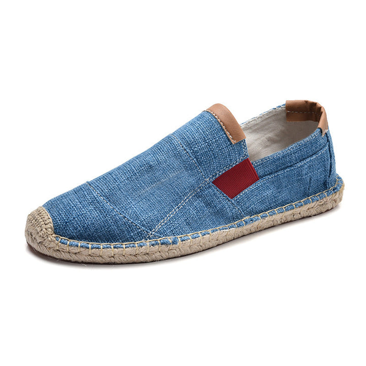 Dames handgemaakte canvas strooien schoenen, zomers en elegant, in beige