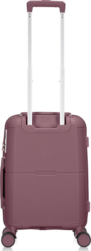 Detail van de Capri handbagage koffer met ingebouwd TSA combinatieslot voor veilige reis en gemoedsrust.
