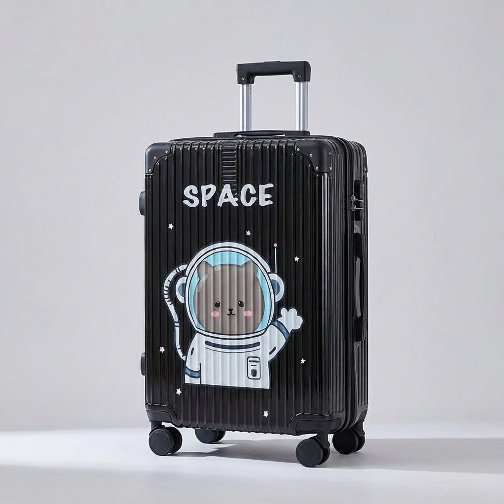 Stijlvolle harde reiskoffer UrbanVoy met opvallende print, perfecte bagage voor elke vakantie.