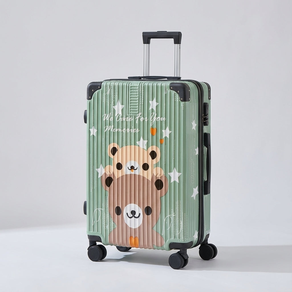 Lichtgewicht harde koffer UrbanVoy met print en soepele wielen, comfortabele bagage voor reizen.