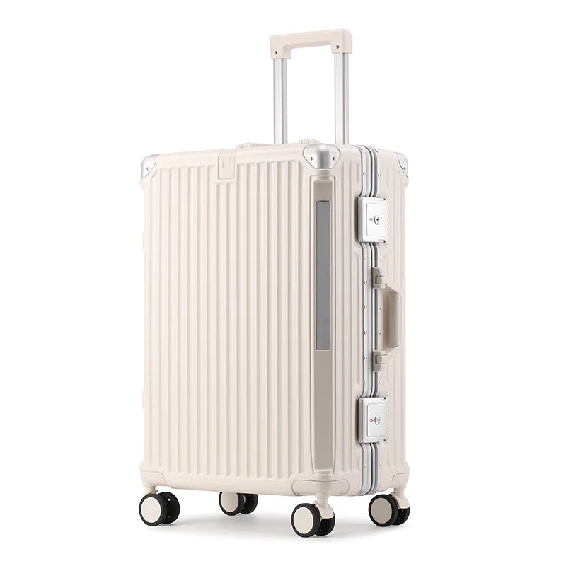 Reiskoffer Tallinn: een hardschalen trolley met aluminium frame, klaar voor uw volgende avontuur.
