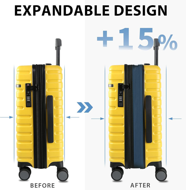 Handbagage: harde, uitbreidbare reiskoffer met superieure spinnerwielen en TSA-slot voor zorgeloos reizen.
