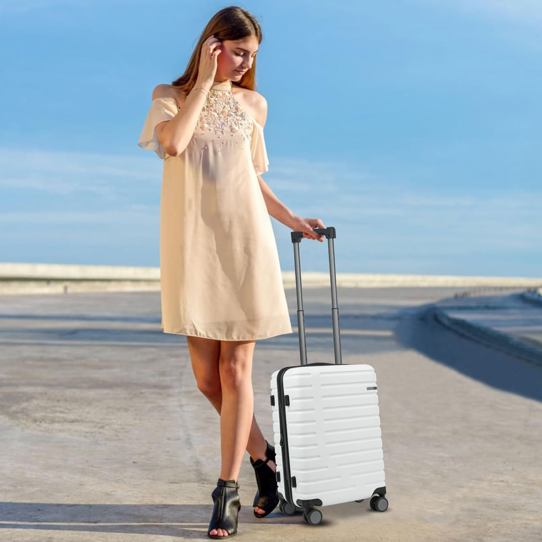 Stijlvolle harde reiskoffer, uitbreidbaar, met soepele 360 graden spinnerwielen en TSA-slot.