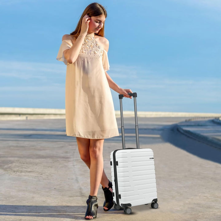 Stijlvolle harde reiskoffer, uitbreidbaar, met soepele 360 graden spinnerwielen en TSA-slot.