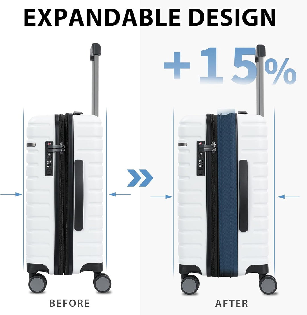 Gemakkelijke uitbreidbare harde reiskoffer, met efficiënte spinnerwielen en TSA-slot voor beveiliging.