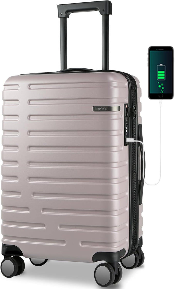 Uitbreidbare harde koffer met spinnerwielen en TSA-slot, perfect voor de avontuurlijke reiziger.