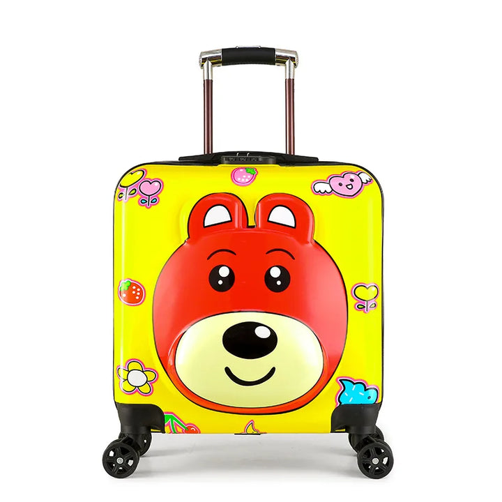 Cabinekoffer voor kinderen, hardshell met dierenprint, perfect voor handbagage tijdens de vakantie.