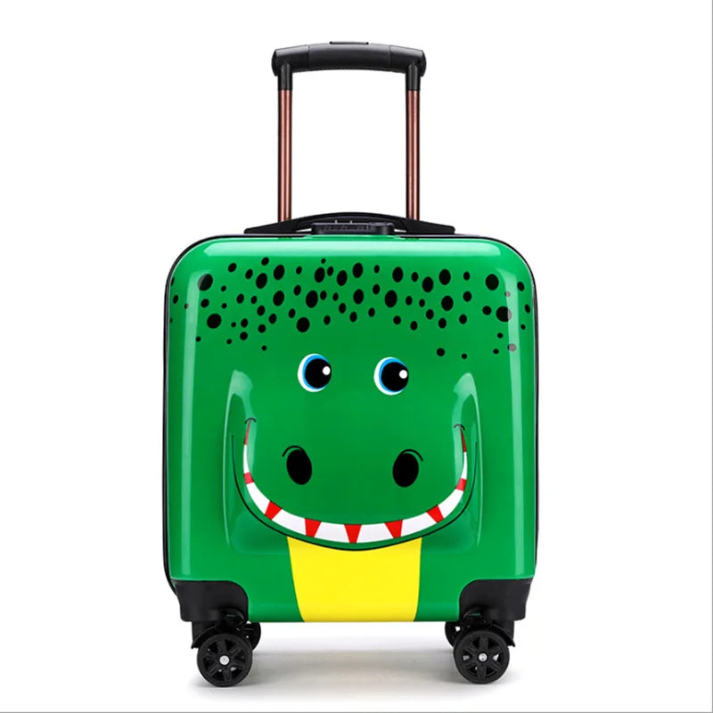 Vrolijke kinderkoffer met dierenprints, hardshell trolley voor onvergetelijke en gemakkelijke vakanties.