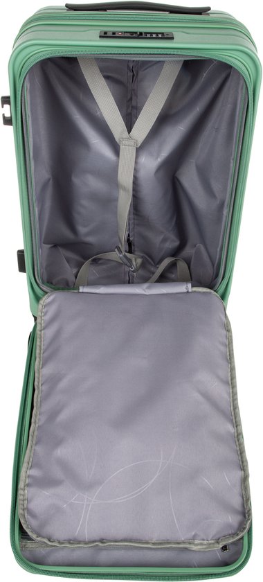 Laptopvak in hardshell reiskoffer, perfect voor snelle toegang tot uw laptop tijdens luchthavencontroles.