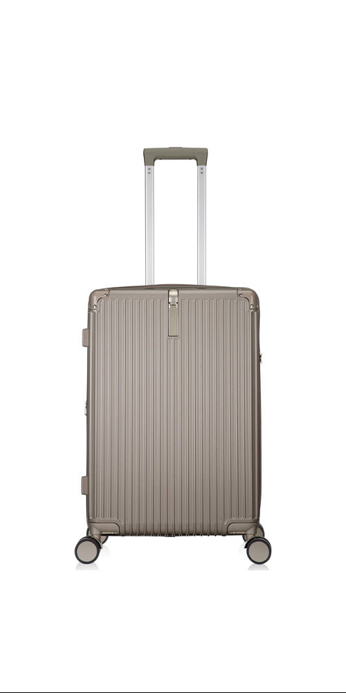 Hardshell reiskoffer Mykonos met USB-poort, bekerhouder en soepele wielen voor comfortabel reizen.