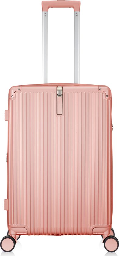 Complete Mykonos reiskoffer: hardshell, uitbreidbaar, USB, bekerhouder en TSA-slot voor zorgeloos reizen.
