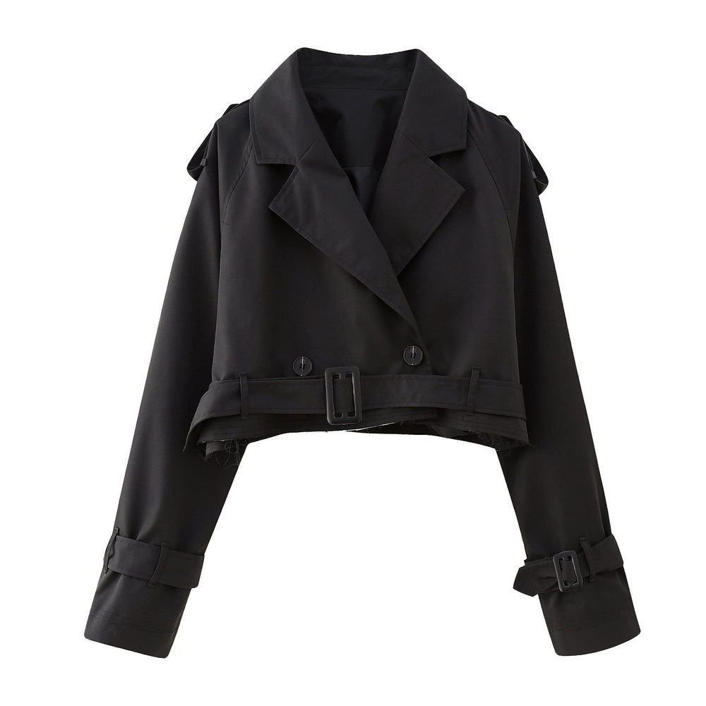 Heidi dames trenchcoat, korte uitvoering, elegante stijl, met bijpassende riem, verkrijgbaar in klassieke tinten, veelzijdig te stylen, gemaakt van duurzaam materiaal