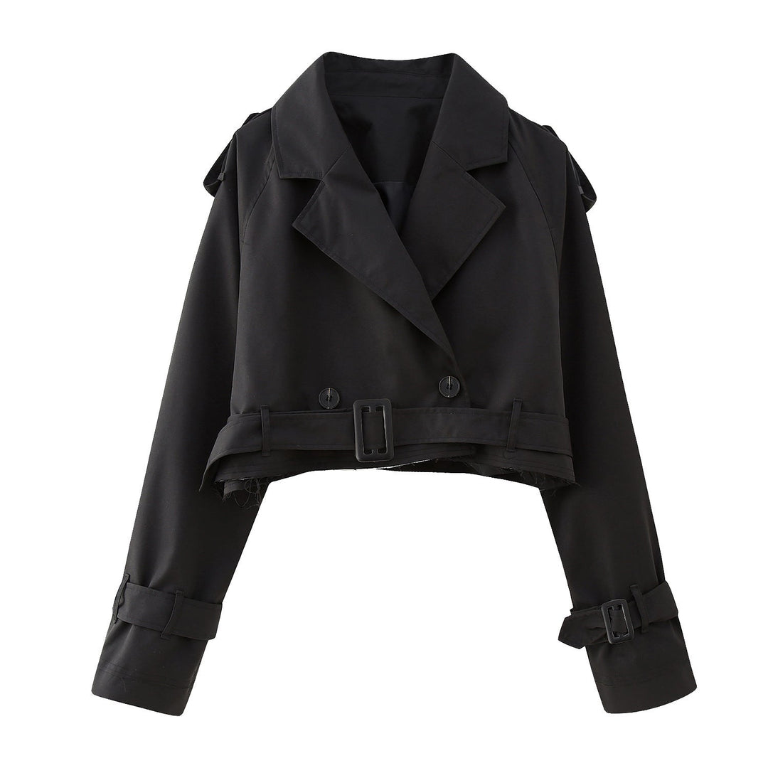 Heidi dames trenchcoat, korte uitvoering, elegante stijl, met bijpassende riem, verkrijgbaar in klassieke tinten, veelzijdig te stylen, gemaakt van duurzaam materiaal
