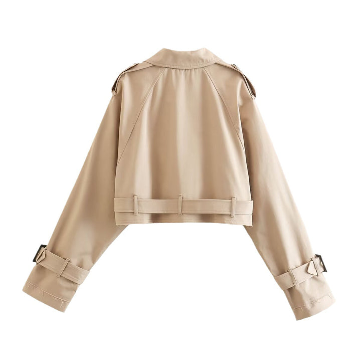 Heidi dames trenchcoat, korte uitvoering, elegante stijl, met bijpassende riem, verkrijgbaar in klassieke tinten, veelzijdig te stylen, gemaakt van duurzaam materiaal
