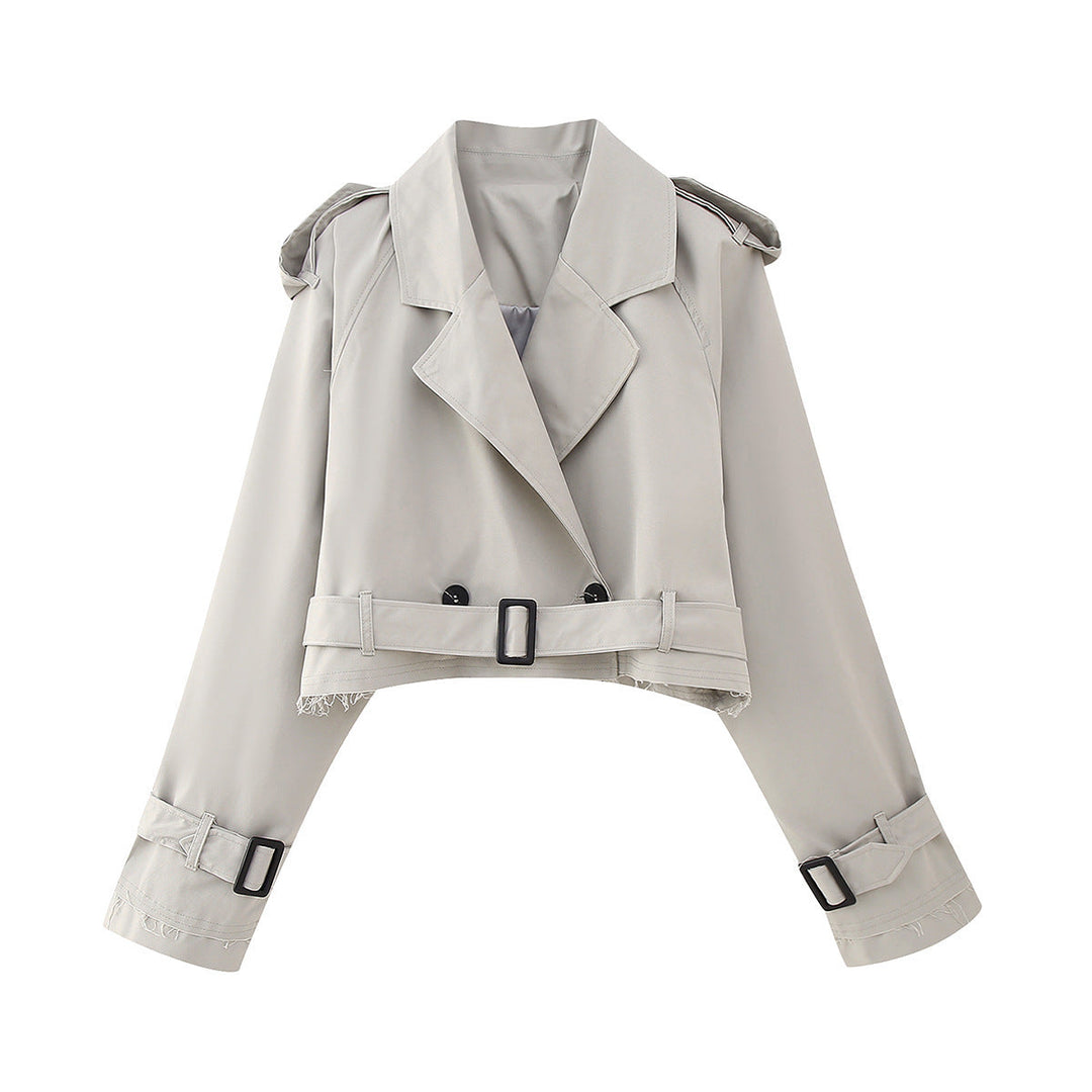 Heidi dames trenchcoat, korte uitvoering, elegante stijl, met bijpassende riem, verkrijgbaar in klassieke tinten, veelzijdig te stylen, gemaakt van duurzaam materiaal
