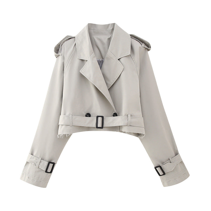 Heidi dames trenchcoat, korte uitvoering, elegante stijl, met bijpassende riem, verkrijgbaar in klassieke tinten, veelzijdig te stylen, gemaakt van duurzaam materiaal