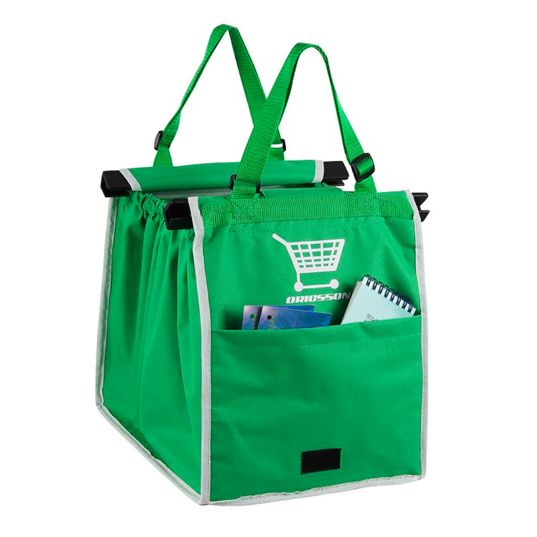Herbruikbare EcoCarry boodschappentas, ideaal voor duurzaam en efficiënt winkelen in de supermarkt.