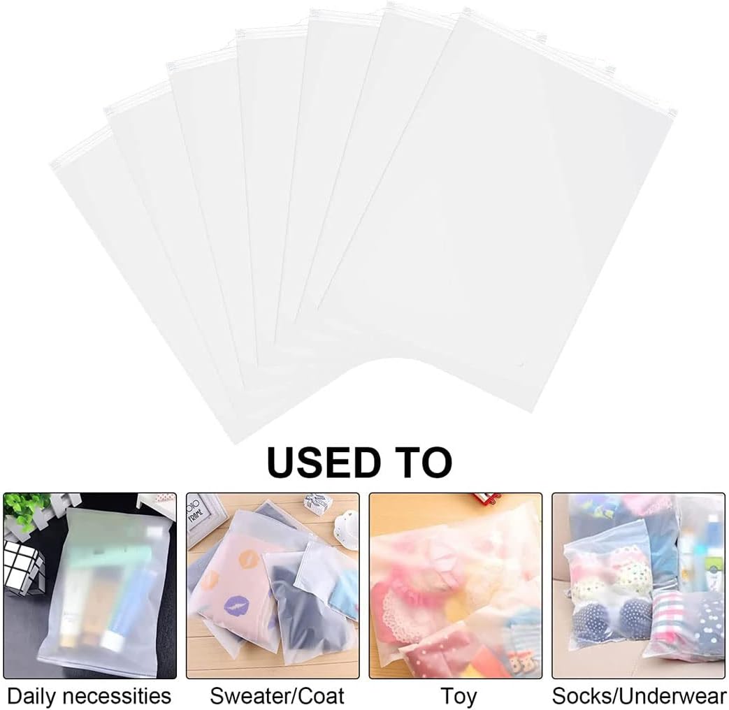 40-pack herbruikbare matte zip zakjes voor kleding, met ritssluiting. Essentieel voor georganiseerde opslag & reizen.