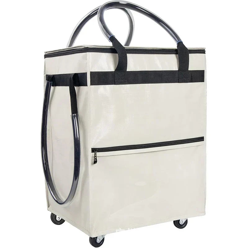 Herbruikbare Rollex winkelzak met wielen, grote capaciteit. Opvouwbare boodschappen trolley voor duurzaam transport.