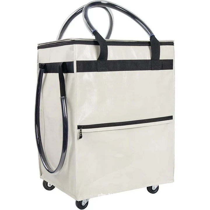 Herbruikbare Rollex winkelzak met wielen, grote capaciteit. Opvouwbare boodschappen trolley voor duurzaam transport.