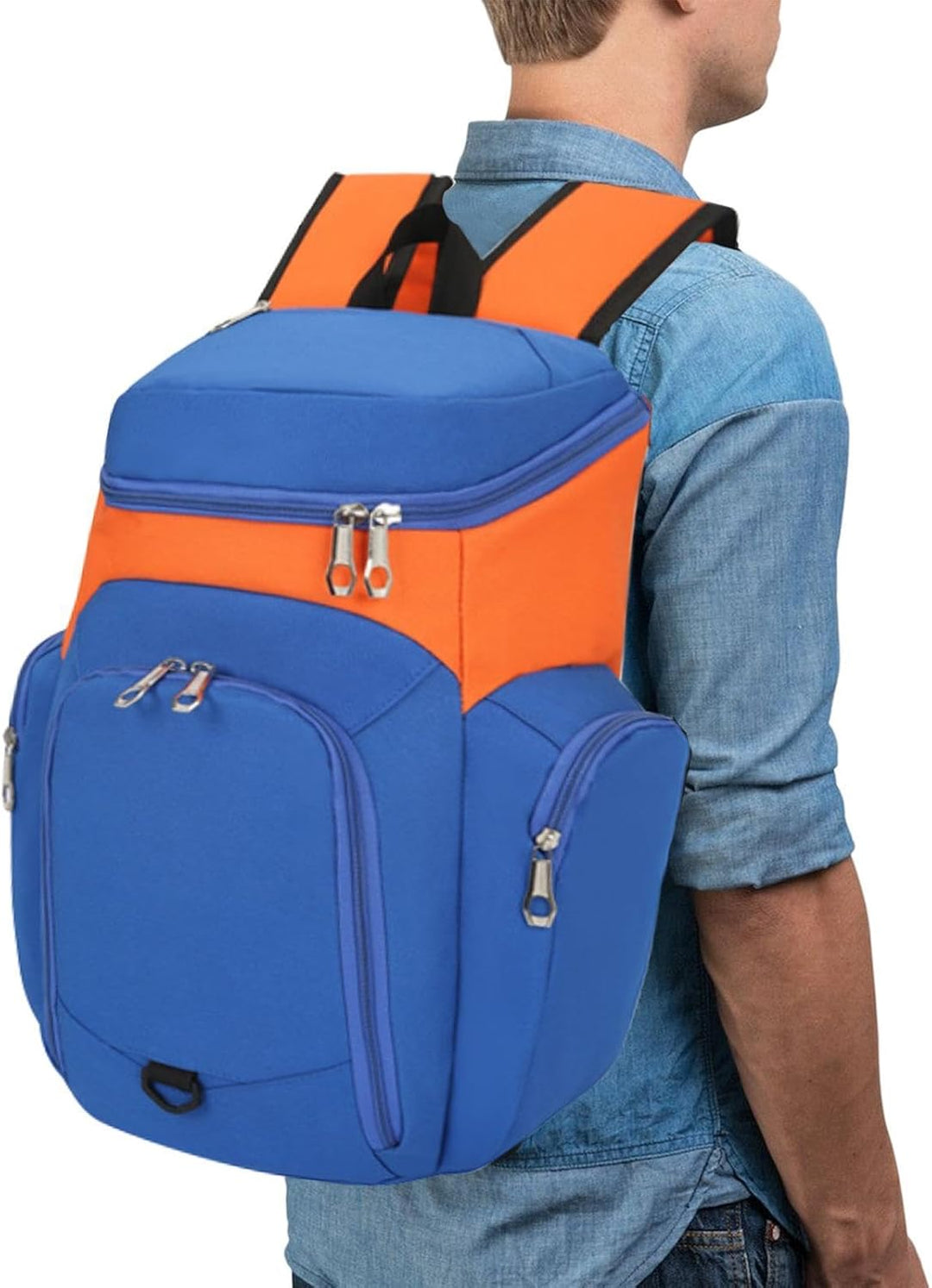 Voorzijde van de Draycor 30L sportrugzak. Strak design, waterdichte bodem, perfecte heren basketbal en gymtas.