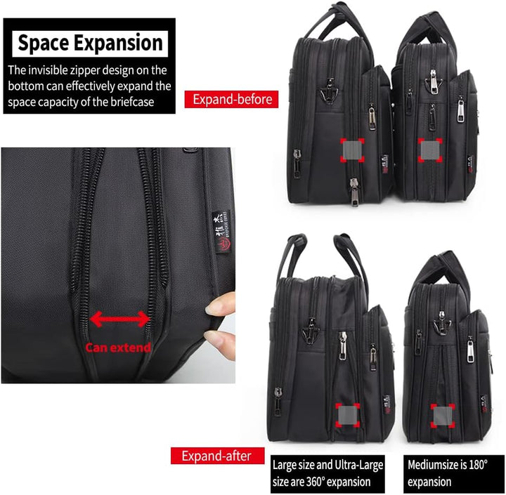 Georganiseerde heren computer tas. Perfect voor reizen, met ruimte voor laptop en professionele benodigdheden.