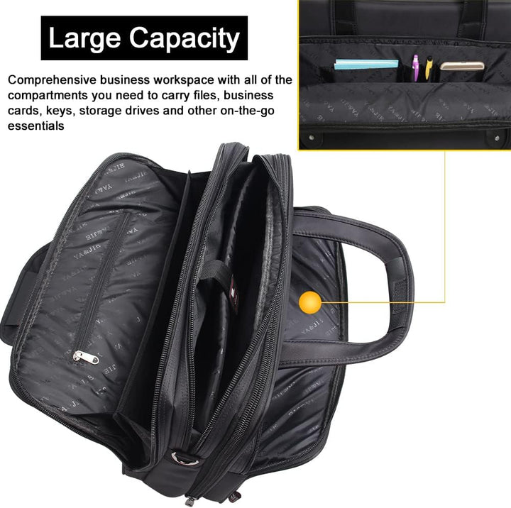 Heren professionele laptoptas met veel vakken. Ideaal voor kantoor, werk of als reistas voor je computer.