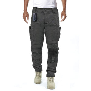 Stevige heren werkbroek met ingebouwde kniebescherming, ideaal voor functionaliteit en comfort.