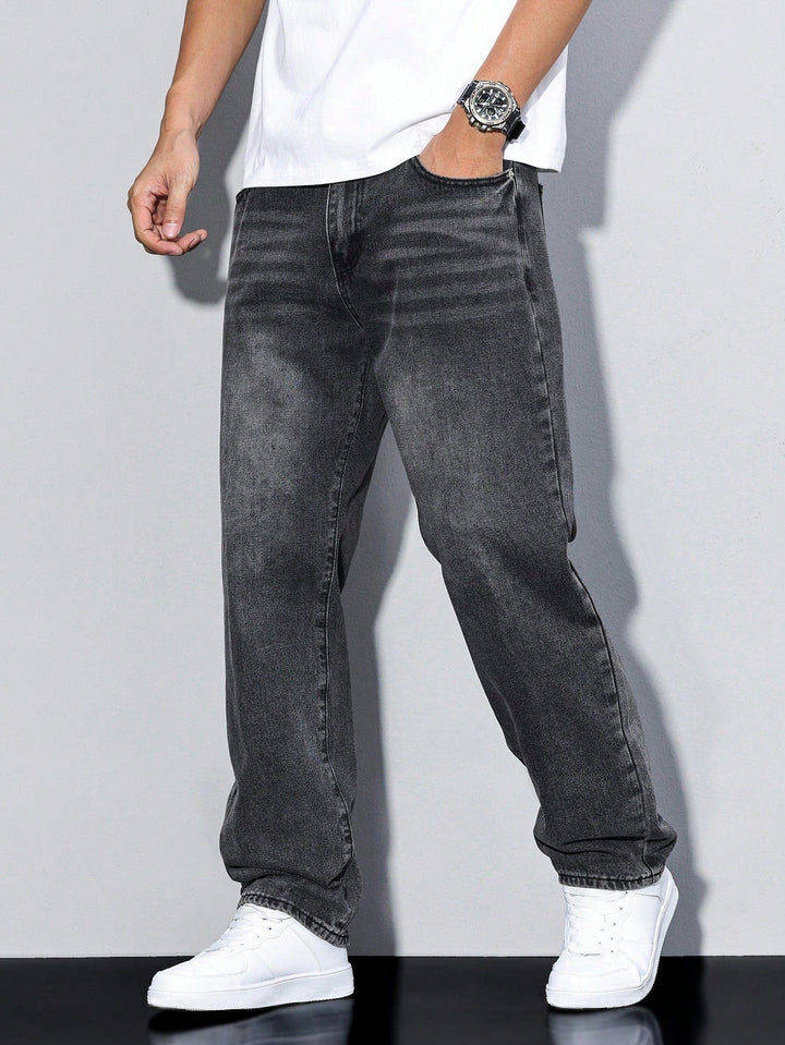 Grijze heren casual jeans, tijdloze stijl en comfort, geschikt voor diverse gelegenheden.