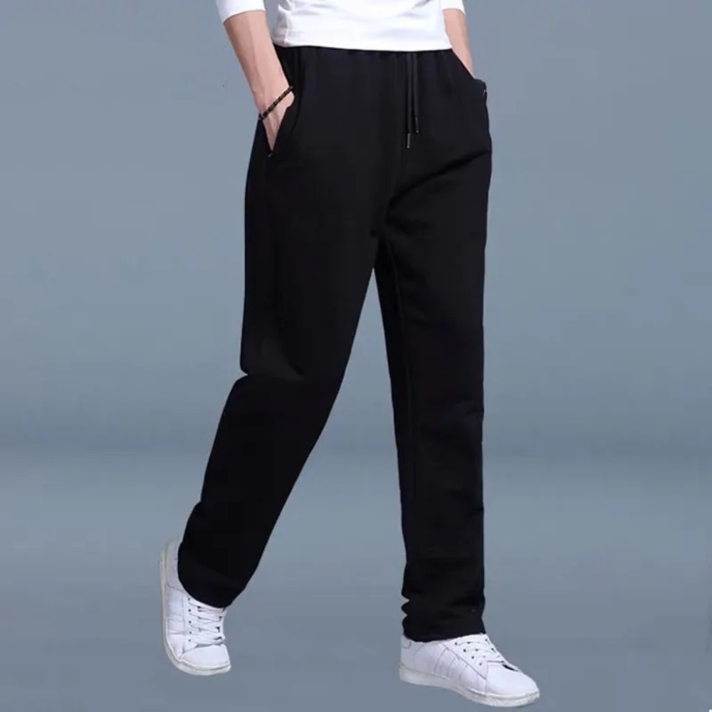 Casual herenbroek voor dagelijks gebruik: Zachte joggingbroek met trekkoord en ruime pijpen voor ontspanning.