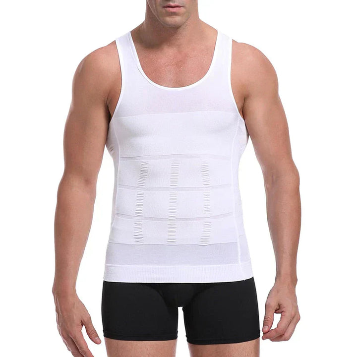 Slankmakend heren compressie onderhemd, ideaal voor een strakker figuur onder elke outfit. Comfortabele shapewear.