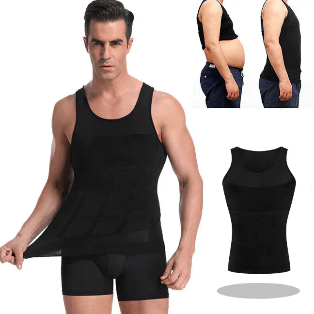 Heren ondermode compressie onderhemd, perfect onder shirts en pakken voor een gladde look. Onzichtbaar comfort.