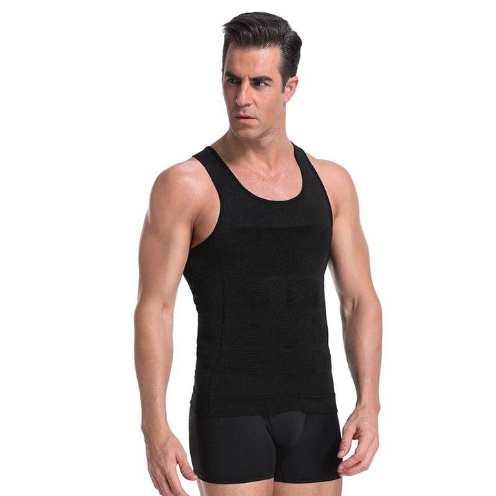 Heren compressie onderhemd dat zorgt voor een slanker en meer gedefinieerd silhouet. Comfortabele corrigerende top.