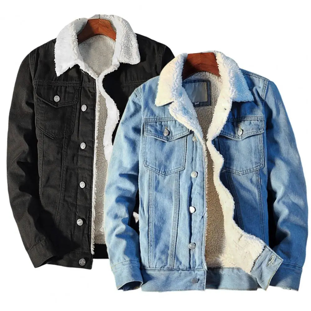 Heren denimjas Tobias met warme fleecevoering. Stijlvolle winter- of herfstjas.
