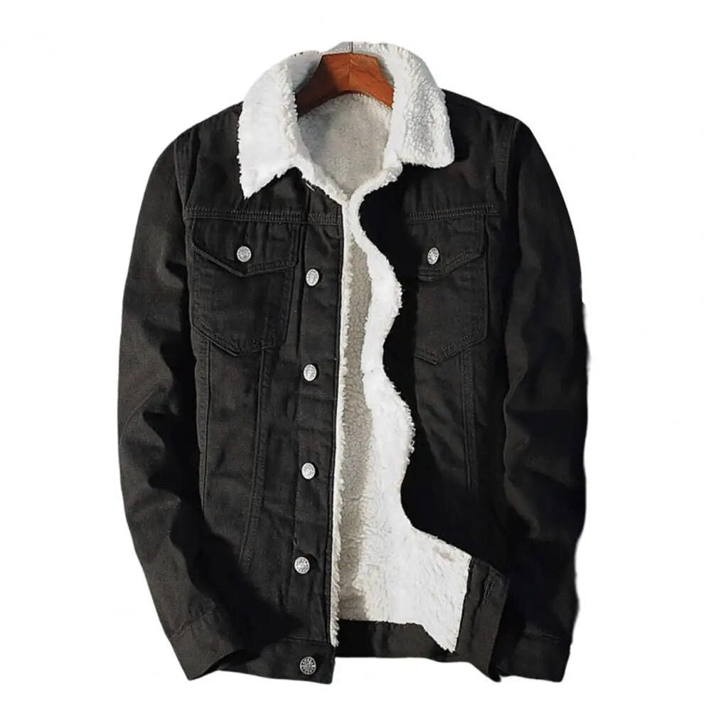 Warme heren winterjas Tobias van denim met zachte fleecevoering voor comfort en stijl.