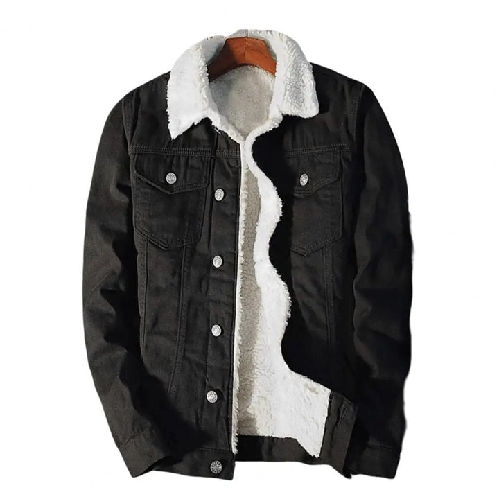 Warme heren winterjas Tobias van denim met zachte fleecevoering voor comfort en stijl.