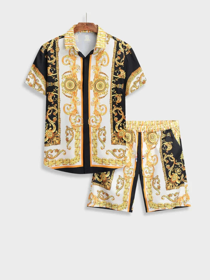Heren elegante zomer set in Italiaanse barokstijl, perfect voor een stijlvolle outfit.